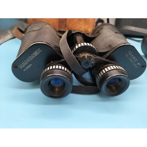 460 - Binoculars (2) - Hanimex 10x50 and Mark Scheffel 20x50.