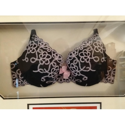 554 - Model and TV Personality 'Caprice' Framed and Glazed Lingerie plus Signed Photograph. 87cm x 67xm, 1... 