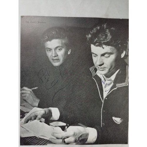 45A - Signed Printed photographs artists of the 1960's Lulu, Del Shannon, The Everly Brothers and Brian Po... 