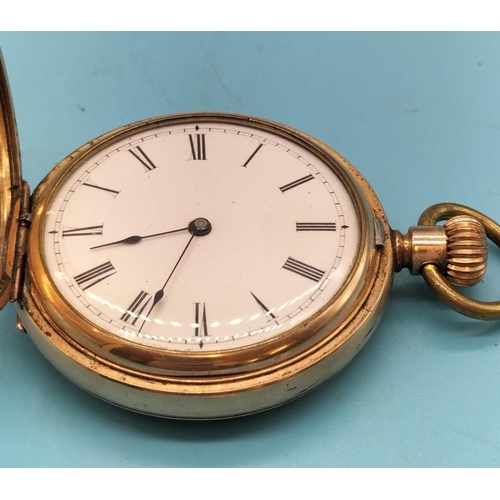 278 - 14kt Gold Plate Waltham Pocket Watch and Wooden Stand No 5033279.