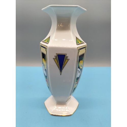 464 - Aynsley Imperial Hex Flower 25cm Vase