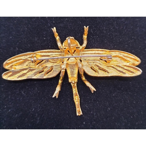 480 - Lovely Dragonfly Brooch. 8cm x 5cm.