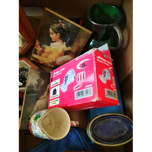 578 - Box of Mixed Glass, Pottery, Metal Ware, Cameras, etc.