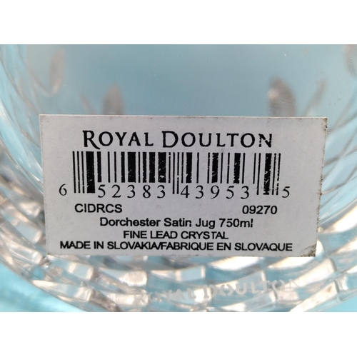 374 - Boxed Royal Doulton Lead Crystal 750ml Jug. 21cm High.