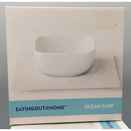 490 - 4 x Boxed Dip Dishes and Trays in the 'Ocean Surf' Design.