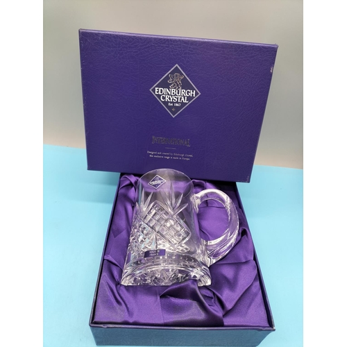 513 - Boxed Edinburgh Crystal 14cm Tankard.