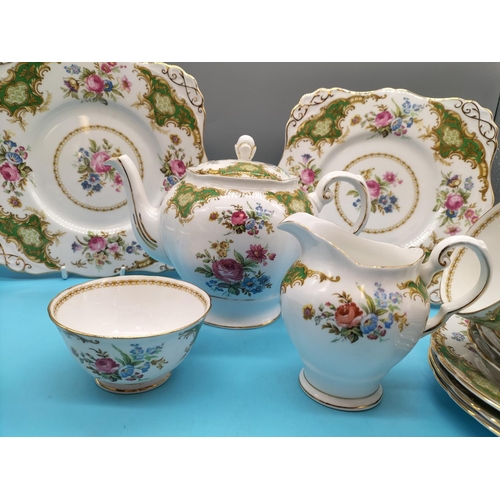 676 - Tuscan China 27 Pieces of Tea Ware in the 'Windsor' Pattern including Teapot, Milk, Sugar, Trios (5)... 