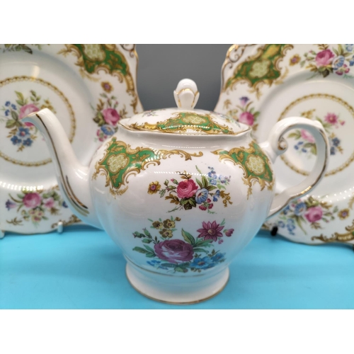 676 - Tuscan China 27 Pieces of Tea Ware in the 'Windsor' Pattern including Teapot, Milk, Sugar, Trios (5)... 