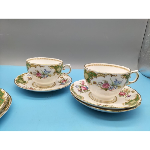 676 - Tuscan China 27 Pieces of Tea Ware in the 'Windsor' Pattern including Teapot, Milk, Sugar, Trios (5)... 