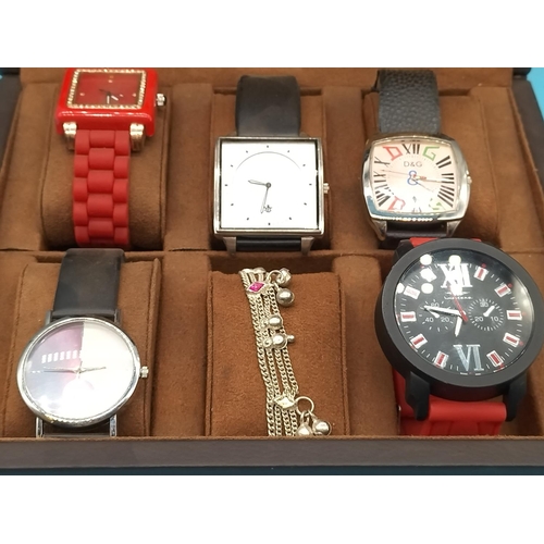 710 - Leather Box containing Assortment of Watches.