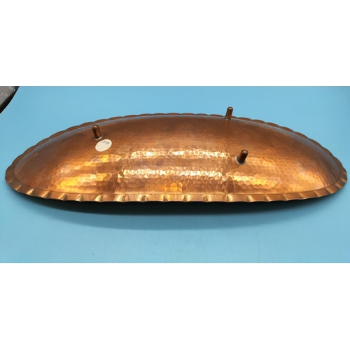 748 - Large 44cm Oval Copper Tray. Borrowdale?