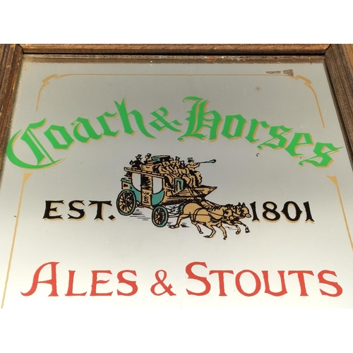 242 - Coach & Horses, Ales and Stouts Advertising Mirror. 32cm x 27cm.