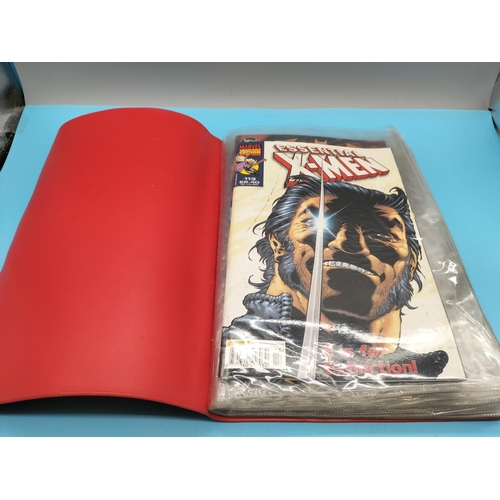 520A - Folder containing 8 x Marvel & DC Comics - X-Men, Batman, Spiderman, etc.