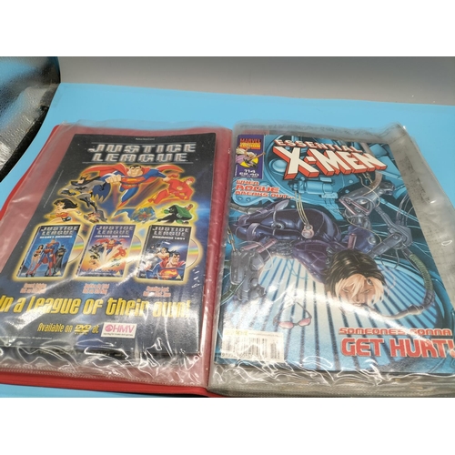 520A - Folder containing 8 x Marvel & DC Comics - X-Men, Batman, Spiderman, etc.