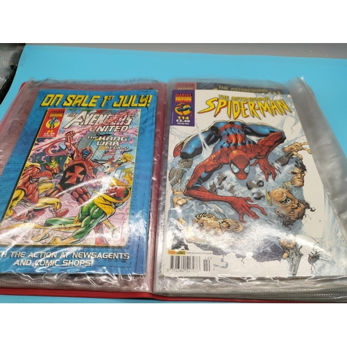 520A - Folder containing 8 x Marvel & DC Comics - X-Men, Batman, Spiderman, etc.