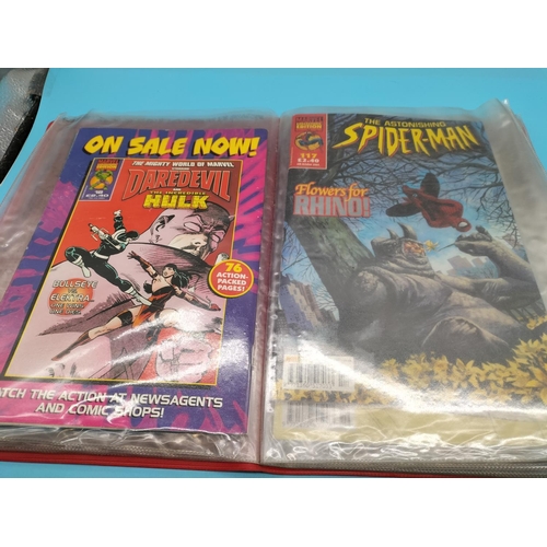 520A - Folder containing 8 x Marvel & DC Comics - X-Men, Batman, Spiderman, etc.