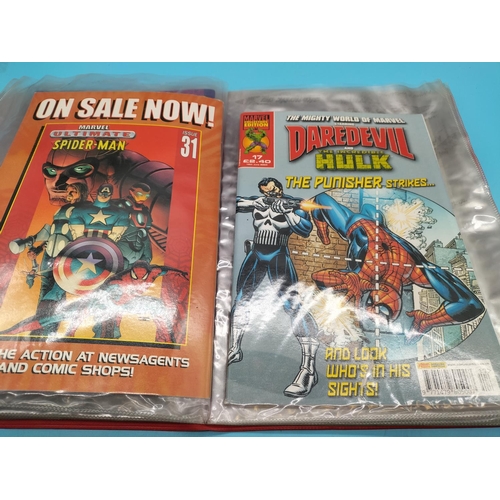 520A - Folder containing 8 x Marvel & DC Comics - X-Men, Batman, Spiderman, etc.