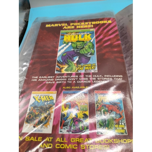 520A - Folder containing 8 x Marvel & DC Comics - X-Men, Batman, Spiderman, etc.