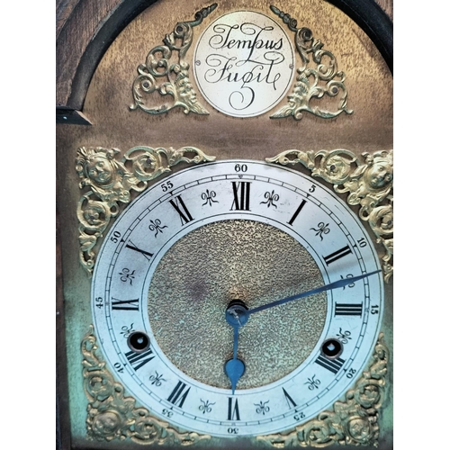 10 - Tempus Fugile Oak Cased Mantle Clock with Westminster Chime and Bevelled Edge Glass Front. W/O with ... 