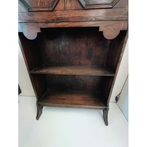 119 - Oak Bookcase/Writing Bureau. 113cm High, 67cm x 23cm. Slight Repair to Foot. This Lot is Collection ... 