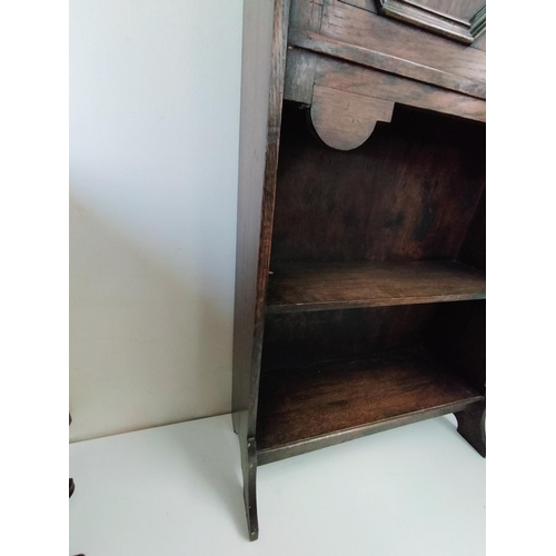 119 - Oak Bookcase/Writing Bureau. 113cm High, 67cm x 23cm. Slight Repair to Foot. This Lot is Collection ... 