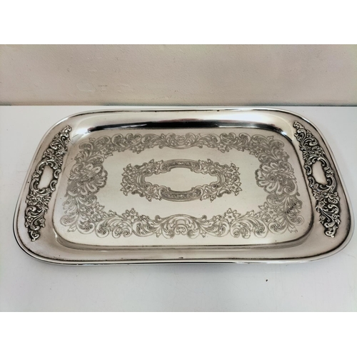 120 - Collection of Plated Ware including Tray. 50cm x 29cm.