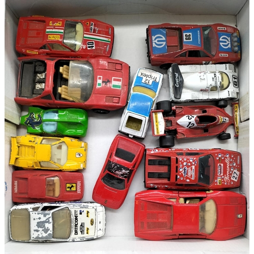 122 - Box of Playworn Cars, Aeroplanes and Helicopters.