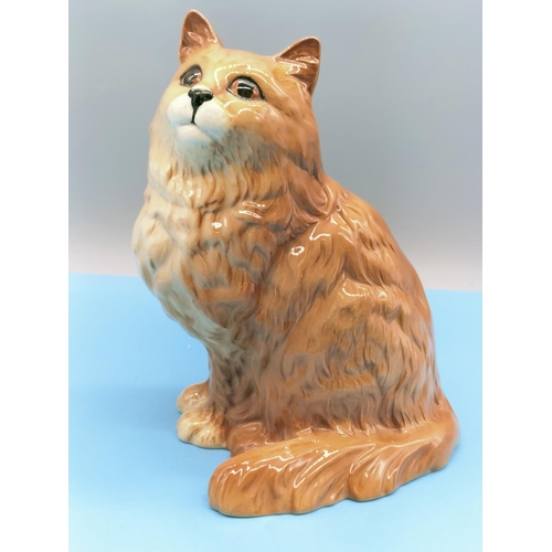 186 - Royal Doulton 21cm Figure of a Ginger Seated Cat.