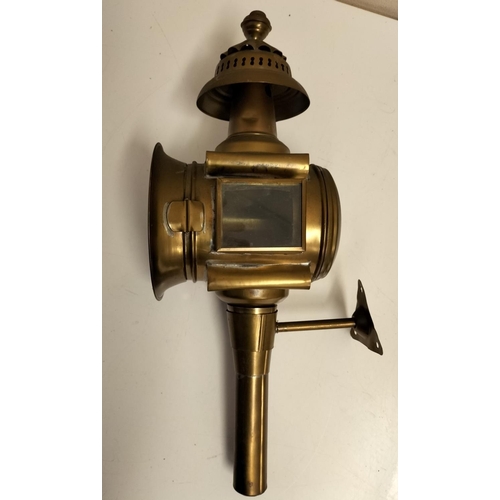 21 - Pair of Brass Coaching Lamps. 46cm Long.