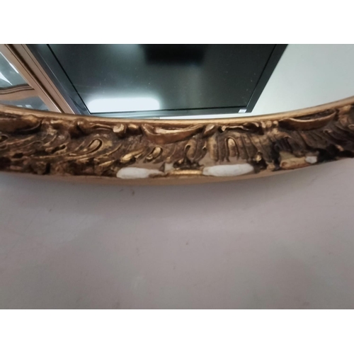 641 - Gold Gilt Oval Mirror. Some Damage to Gilt. 66cm x 56cm. This Lot is Collection Only.