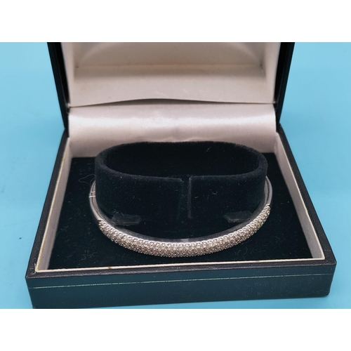 69 - 925 Silver Stone Set Bangle.