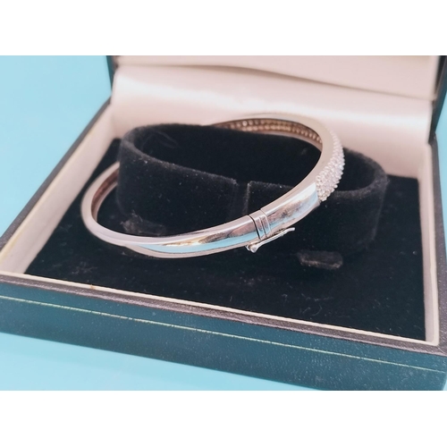 69 - 925 Silver Stone Set Bangle.