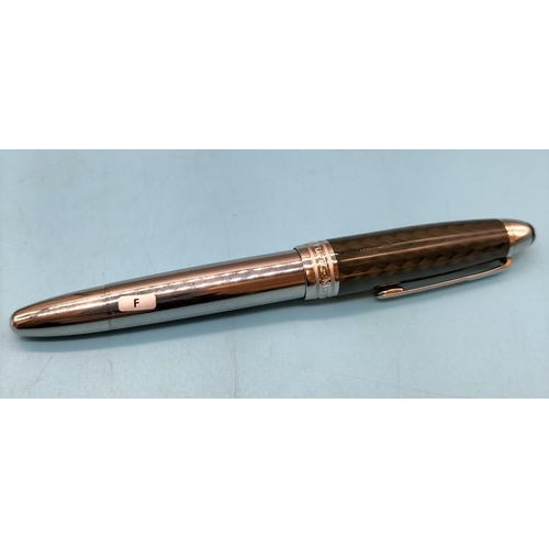 8 - Mont Blanc 18kt Nib Meisterstuck 4810 Fountain Pen with Box and Service Guide. serial no HY2099430