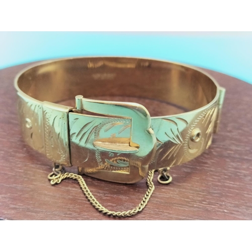 91 - Rolled Gold Buckle Belt Bangle.