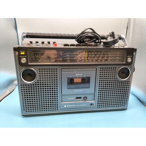 98 - Vintage Sanyo Model M9980K Radio Cassette Player W/O.