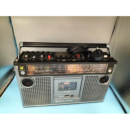 98 - Vintage Sanyo Model M9980K Radio Cassette Player W/O.