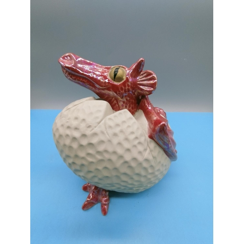 52 - Rare The Potting Shed Model of Hatching Red Dragon Egg. 16cm x 16cm.