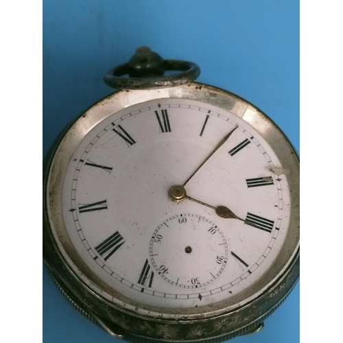 37 - 3 x Men's Silver Cased Pocket Watches. Require Attention. One Hallmarked Chester, One Birmingham, On... 