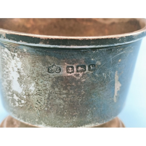 42 - Silver Hallmarked Pot. 4.5cm Tall, 5.5cm Diameter. 49 Grams.