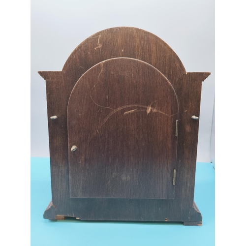 141 - Tempus Fugile Oak Cased Mantle Clock with Westminster Chime and Bevelled Edge Glass Front. W/O with ... 