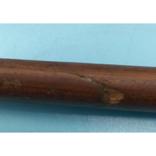 23 - 18th/19th Century Officers Silver Hallmarked Topped (London) Swagger Stick. 73cm Long.