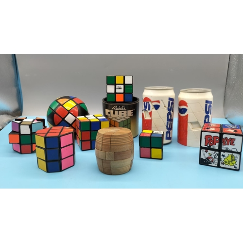 25 - Large Collection of c1980s Rubik's Cubes plus Puzzle Cubes, etc