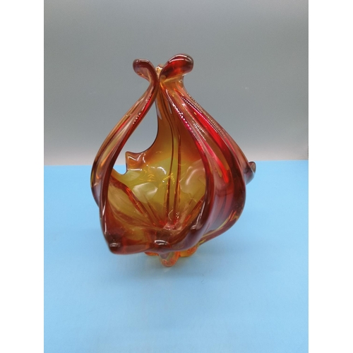 433 - Murano Glass Basket. 17cm x 15cm.