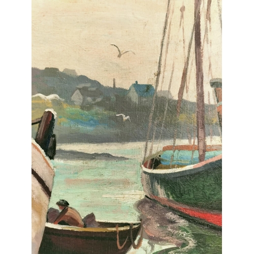 10 - Emile A Gruppe 1896-1978 Framed Oil On Board of a Harbour scene  probably Gloucester, Massachusetts ... 