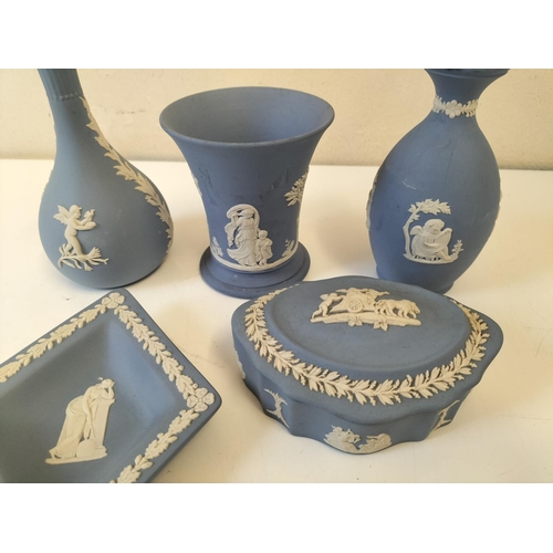 109 - Wedgwood Blue Jasper Items (5).