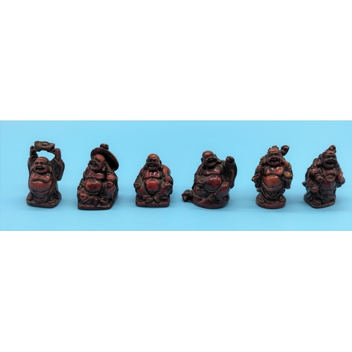 110 - Collection of 5cm Oriental Chinese Red Resin Figures (6).