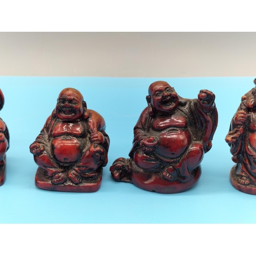 110 - Collection of 5cm Oriental Chinese Red Resin Figures (6).