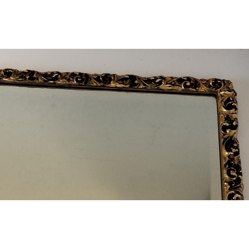 19 - Dome Top Oblong Mirror with Gold Gilt Edge. 87cm x 31cm. This Lot is Collection Only.