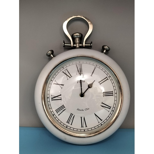 2 - Pocket Watch Wall Hanging Clock. 25cm Diameter.