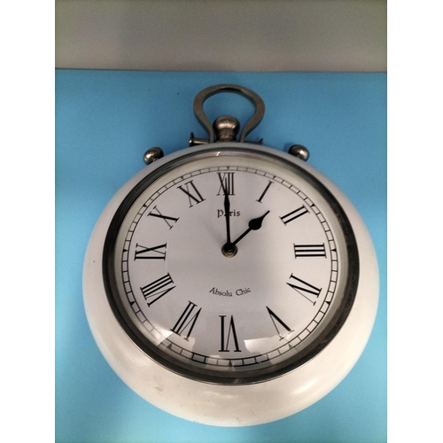 2 - Pocket Watch Wall Hanging Clock. 25cm Diameter.